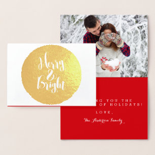 Carte Dorée Joyeux & Bright Classic Snowflakes Thème photo