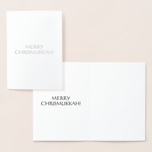 Carte Dorée Joyeux Chrismukkah simple élégant minimaliste