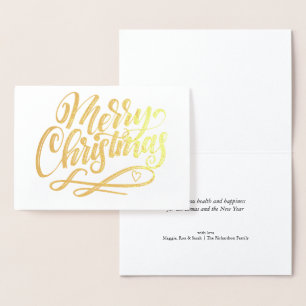 Carte Dorée Joyeux minimaliste de Noël Or