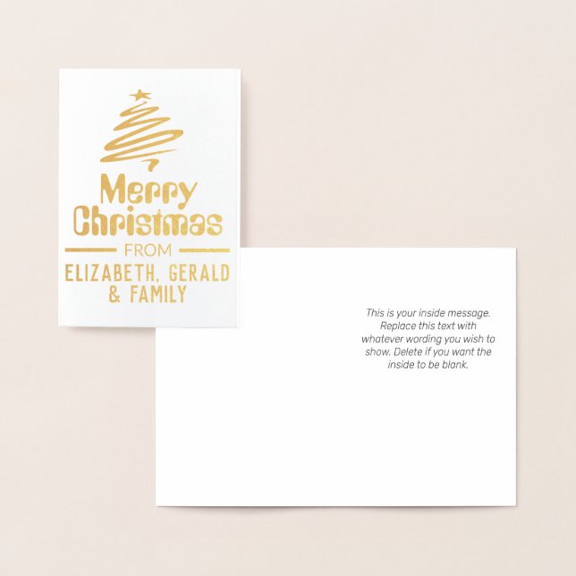 Carte Dorée Joyeux Noël (Affichage)