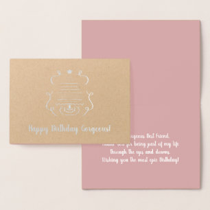 Carte Dorée Joyeux Noël Arbre Art Anniversaire Real Foil Card