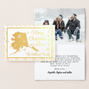 Carte Dorée Joyeux Noël de Alaska State Photo