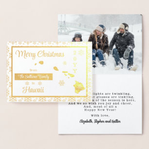 Carte Dorée Joyeux Noël de Hawaii State Photo