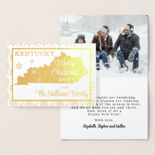 Carte Dorée Joyeux Noël de l'Etat du Kentucky   Photo