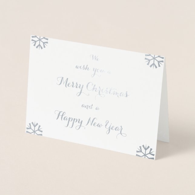 Carte Dorée Joyeux Noël Joyeux Nouvel An Fête Personnalisée (Devant)