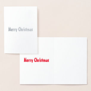 Carte Dorée Joyeux Noël - neige rouge blanc argent ou or