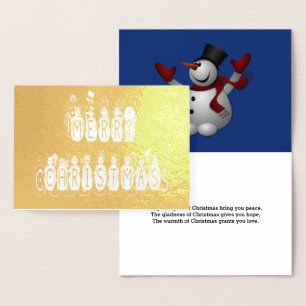 Carte Dorée Joyeux Noël Pont et Verse, ZAtoZ