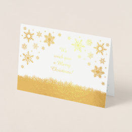Carte Dorée Joyeux Noël Snowflakes Gold