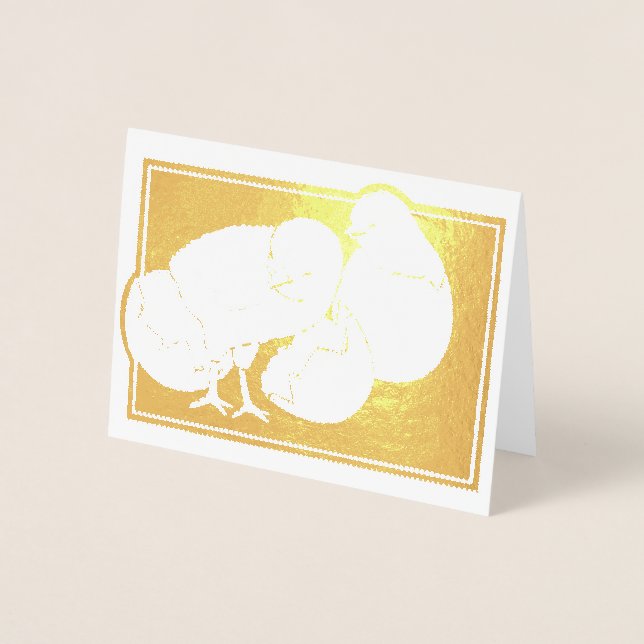 Carte Dorée Joyeux OEufs de Pâques (Devant)