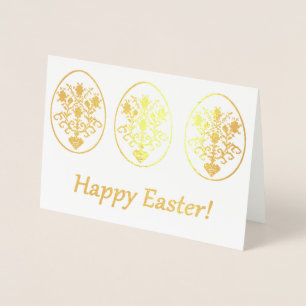 Carte Dorée Joyeux Pâques !