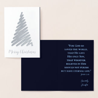 Carte Dorée Joyeux sapin de Noël Religieux