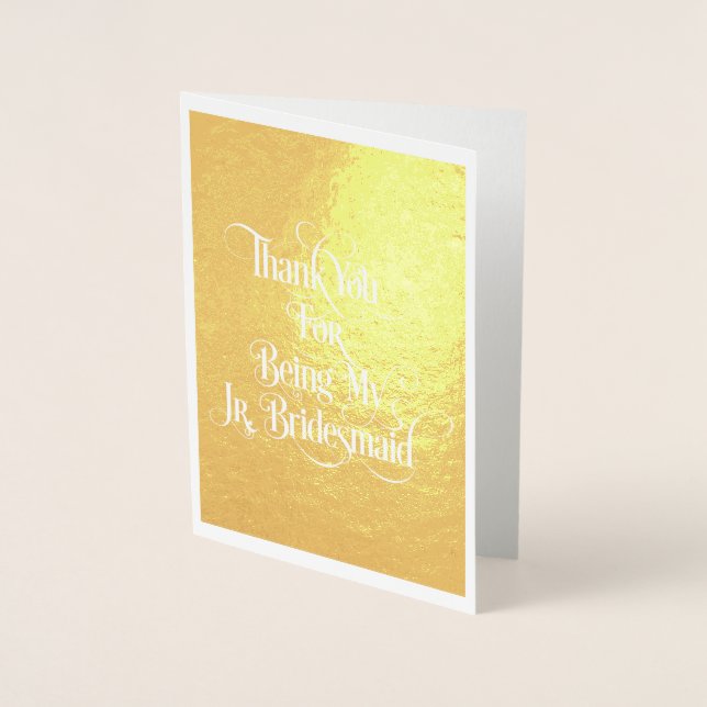 Carte Dorée Jr Bridesmaid Merci Gold Foil Card (Devant)