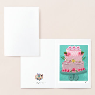 Carte Dorée La Célébration Rose