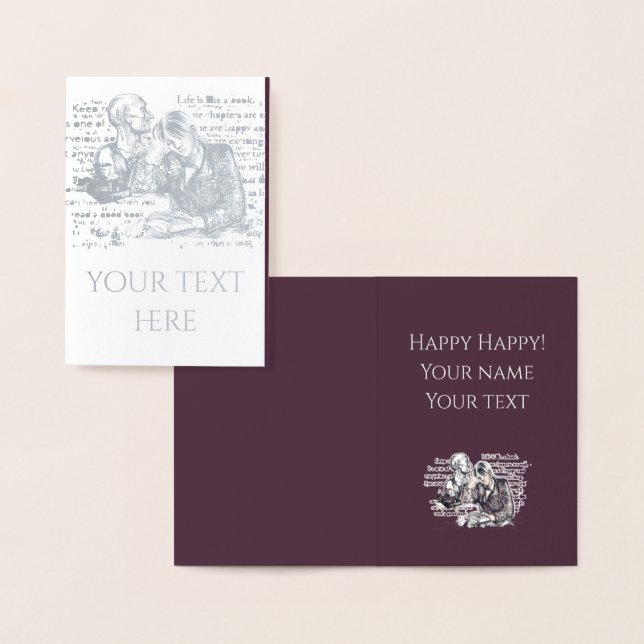 Carte Dorée La fille lisant un livre (Affichage)