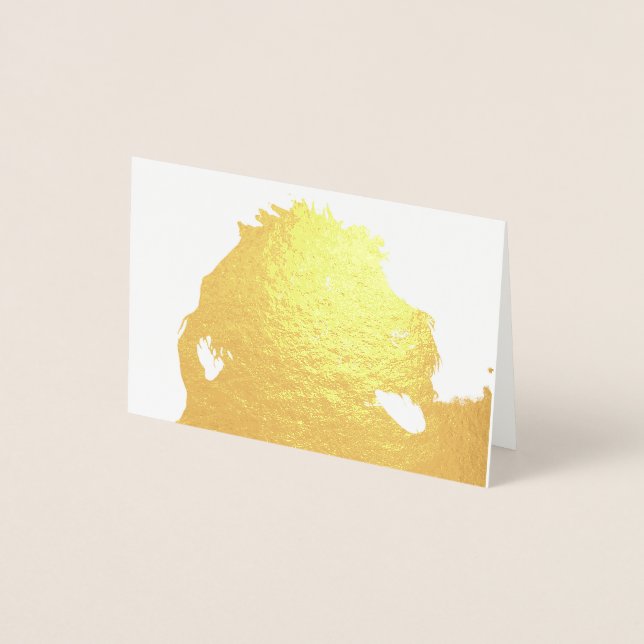 Carte Dorée labradoodle noir (Devant)