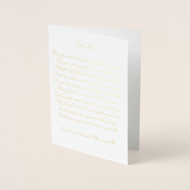 Carte Dorée L'Amour de Dieu (Devant)