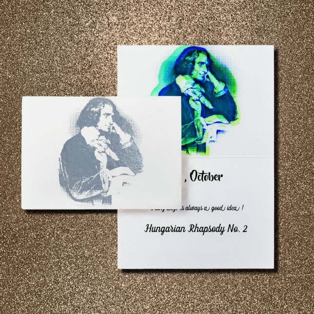 Carte Dorée le jeune Franz Liszt - portrait argent (Créateur téléchargé)