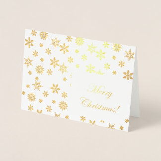 Carte Dorée Les flocons d'or Joyeux Noël !