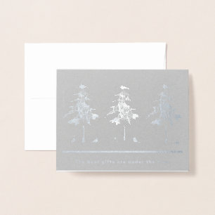 Carte Dorée Les meilleurs cadeaux sont sous les arbres. (oisea