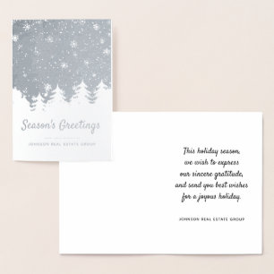 Carte Dorée Les pins de Noël modernes  Salutations de Noël