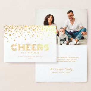 Carte Dorée Les Points De Confetti À Huile D'Or Salutent À Un 