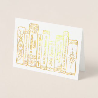 Carte Dorée Livres de Noël tirés à la main des fêtes illustrée