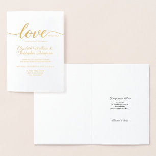 Carte Dorée Love Script Modern Custom Mariage chrétien