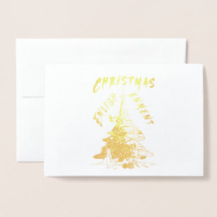 Carte Dorée Lumière de Noël