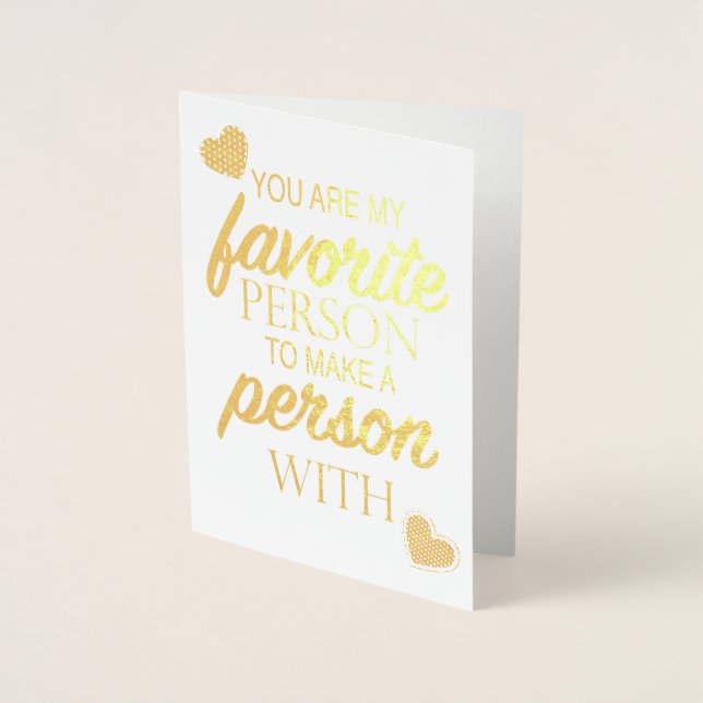 Carte Dorée Ma personne préférée pour faire une personne avec  (Devant)