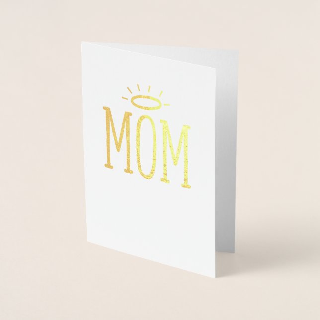 Carte Dorée Maman avec un halo Fête des Mères (Devant)