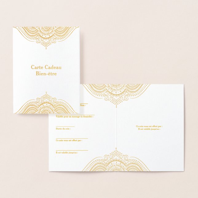 Carte Dorée Mandala doré (Affichage)