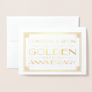 Carte Dorée Mariage d'or Félicitations