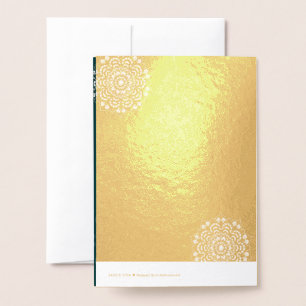 Carte Dorée mariage vert texturé simple