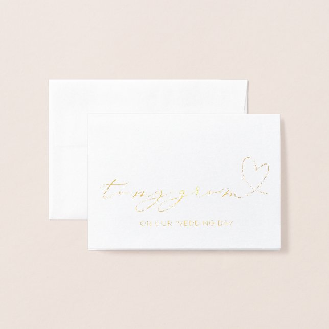 Carte Dorée Mariée romantique à Groom cadeau à mon Mariage de  (Devant avec enveloppe)
