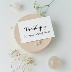 Carte Dorée Matron d'honneur Merci Argent