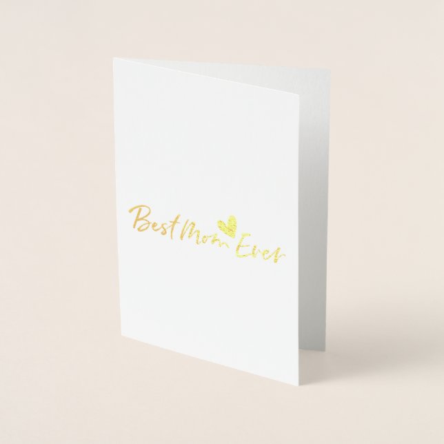 Carte Dorée Meilleure Maman Cœur (Devant)