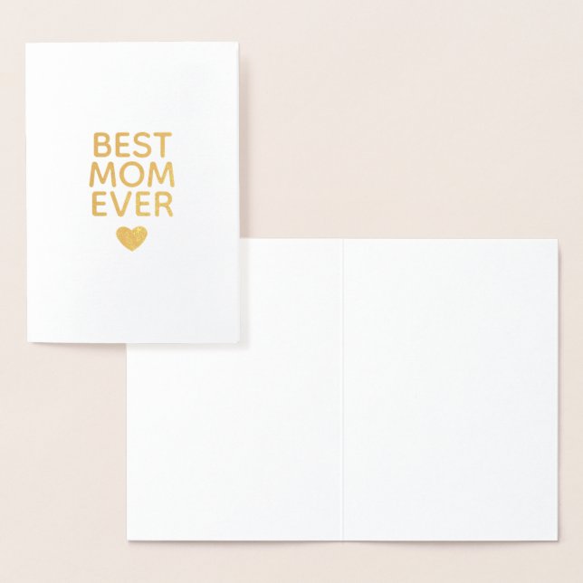 Carte Dorée Meilleure Maman Pour Toujours Cœur (Affichage)