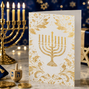 Carte Dorée Menorah de style William Morris complexe