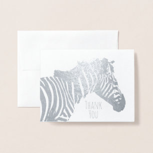 Carte Dorée Merci animal moderne d'art de photo de zèbre