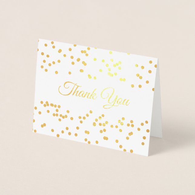 Carte Dorée Merci Confetti Gold Dust (Devant)