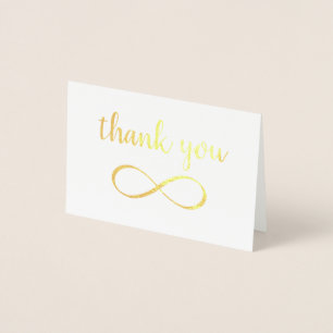 Carte Dorée Merci de calligraphie des symboles d'infini