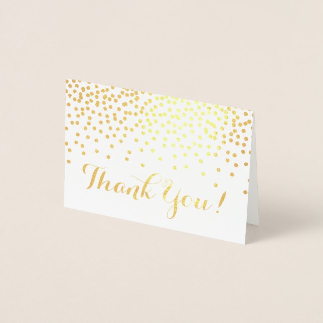 Carte Dorée Merci de Confetti à huile d'or moderne (Devant)
