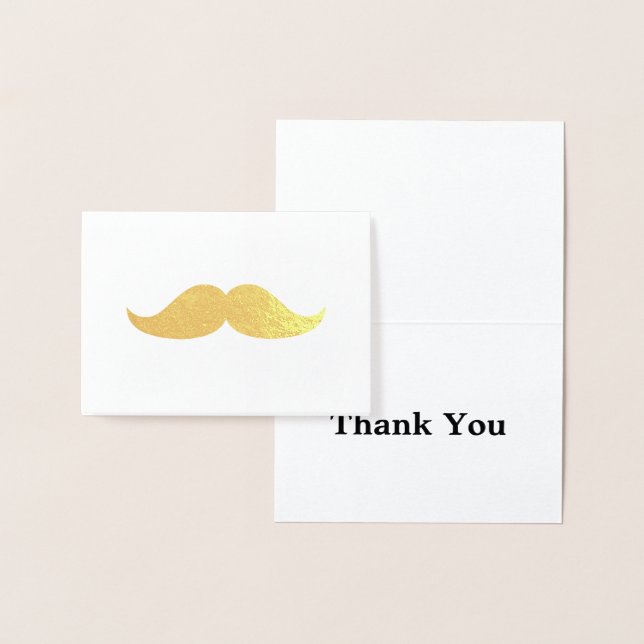 Carte Dorée Merci de moustache d'or (Affichage)