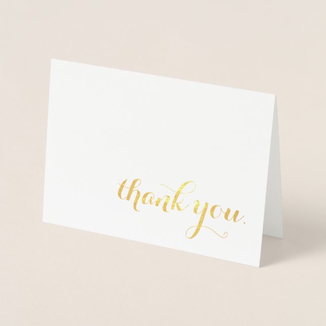 Carte Dorée merci feuille d'or (Devant)