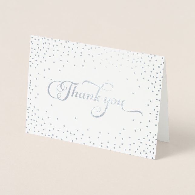 Carte Dorée Merci moderne à huile d'argent points Confetti (Devant)