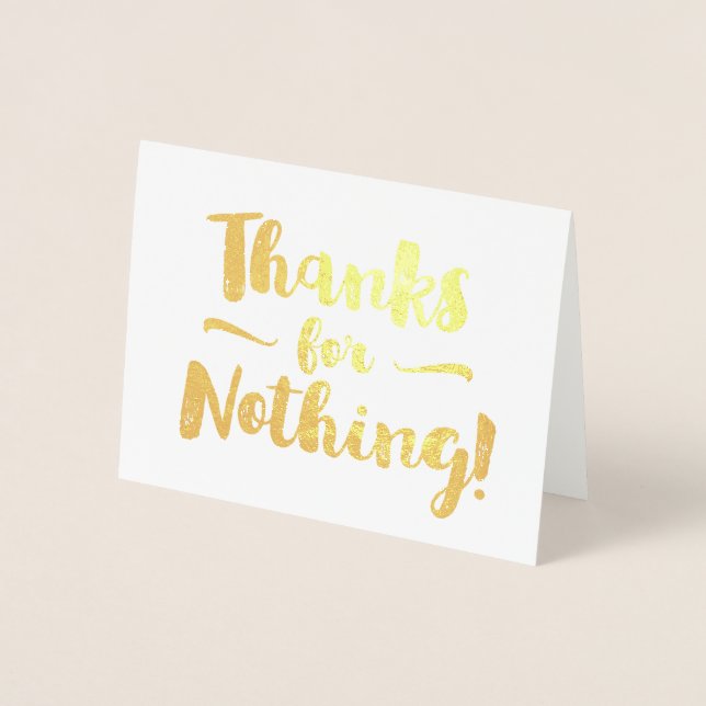 Carte Dorée Merci Pour Rien De Fantastique (Devant)