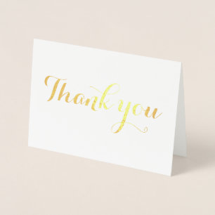 Carte Dorée Merci simple blanc élégant blanc tendance