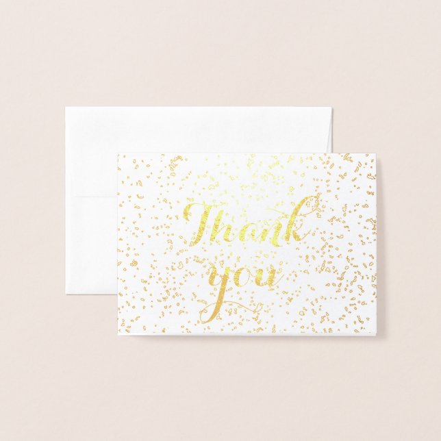Carte Dorée Merci Simple Blank Sprinkles 2020 Cool (Devant avec enveloppe)