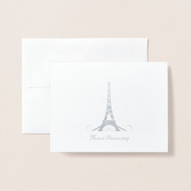 Carte Dorée Merci Tour Eiffel (Devant avec enveloppe)
