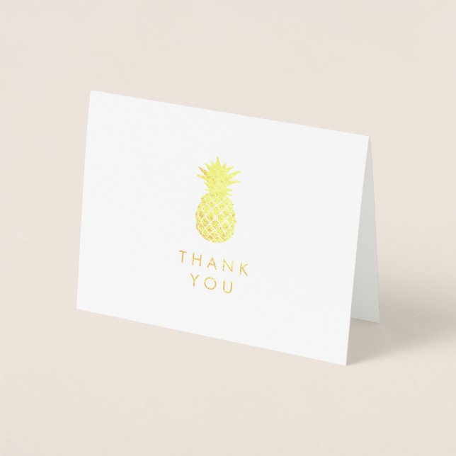 Carte Dorée Merci | Uniquement ananas en or (Devant)